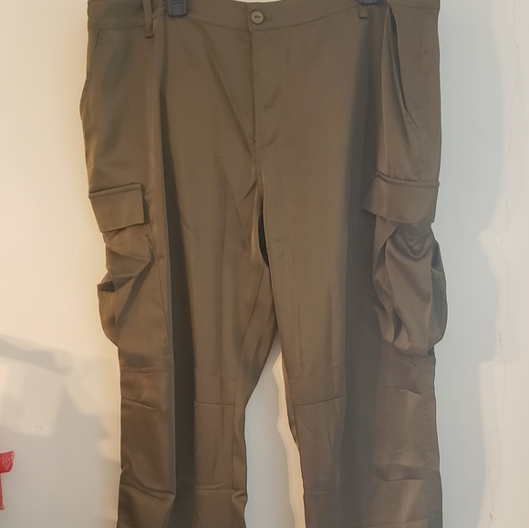 Plus Size Satin Cargo Pants - Picture 5 of 12